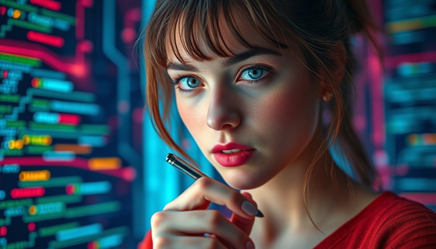 Surreal representation of a young woman in a digital environment, highlighting how to get your startup noticed.