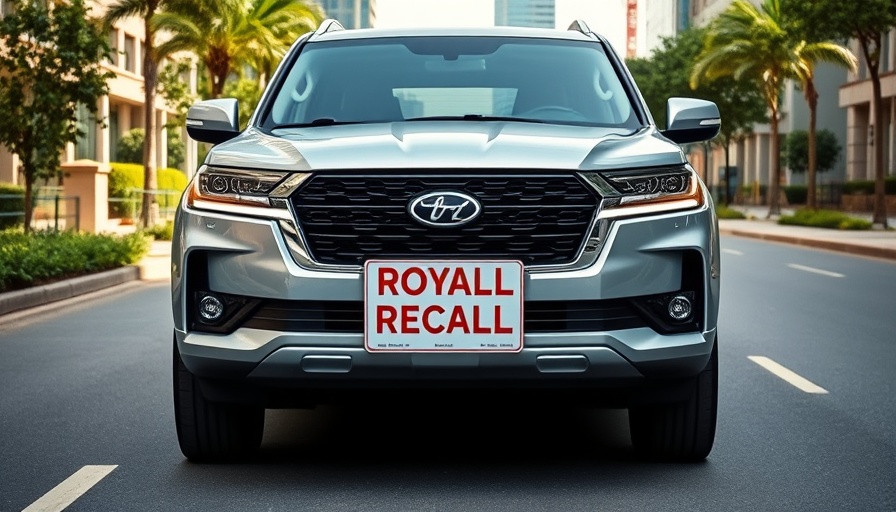 SUV with recall notice on urban road, Ford recalls over 1 million vehicles.