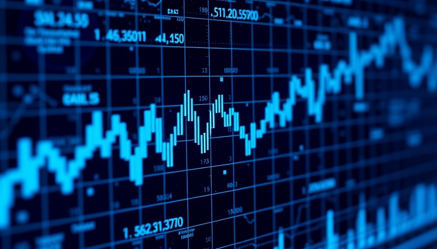 Futuristic digital graph representing AI in investing with blue data.