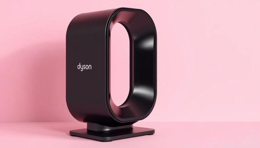 Dyson Purifier Hot + Cool space heater displayed with remote on pink background.