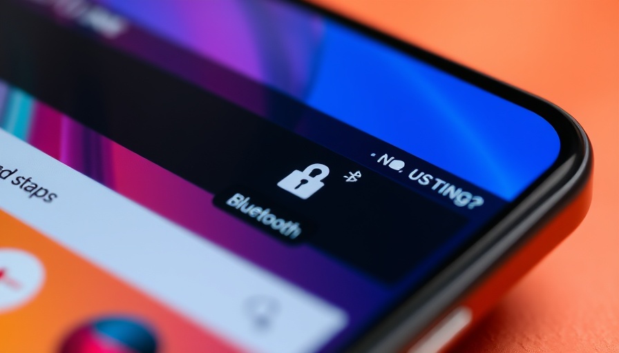 Close-up of key icon on Android phone screen