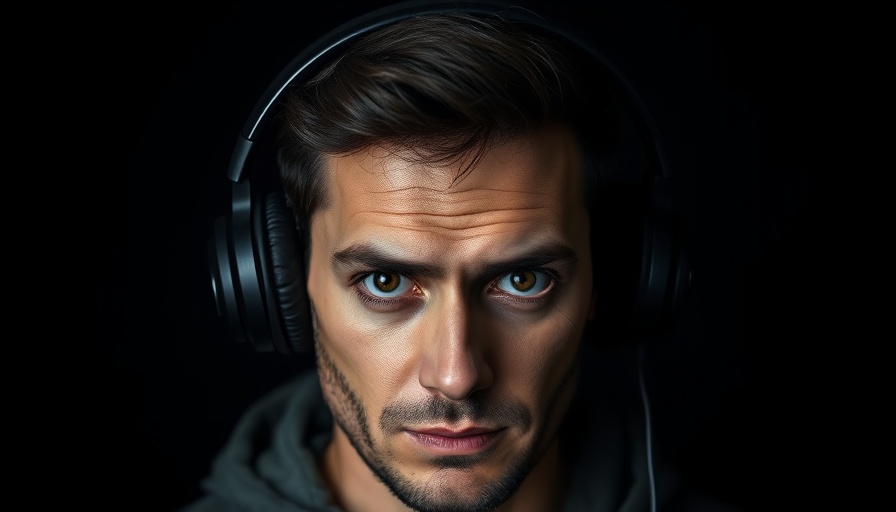 Portrait of a man in headphones, representing self-empowerment and personal growth podcast.