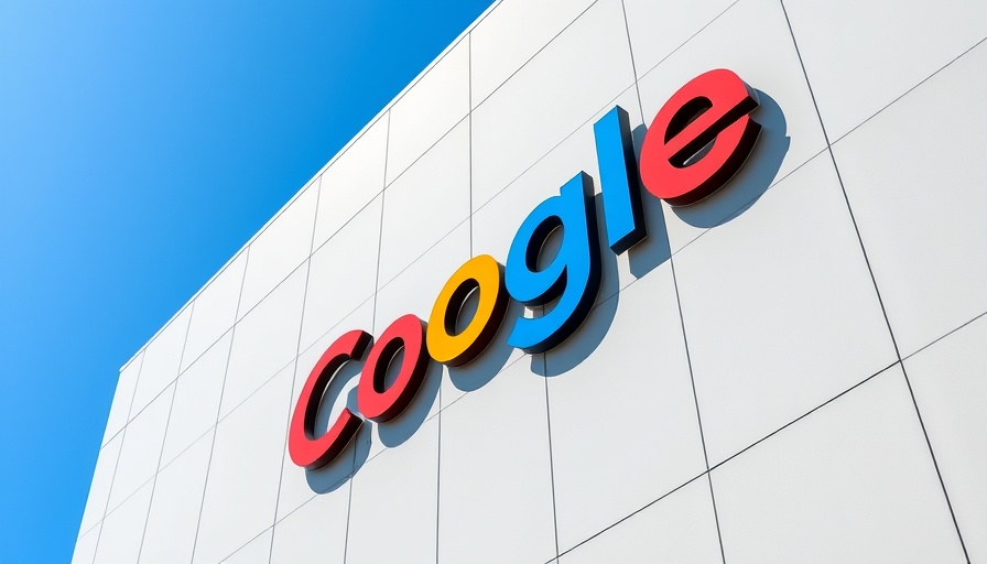 Modern Google building with logo under clear sky.