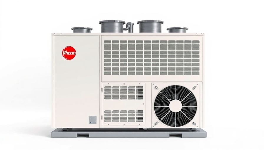 Sleek Rheem Residential Packaged Dual Fuel System in lifelike style.