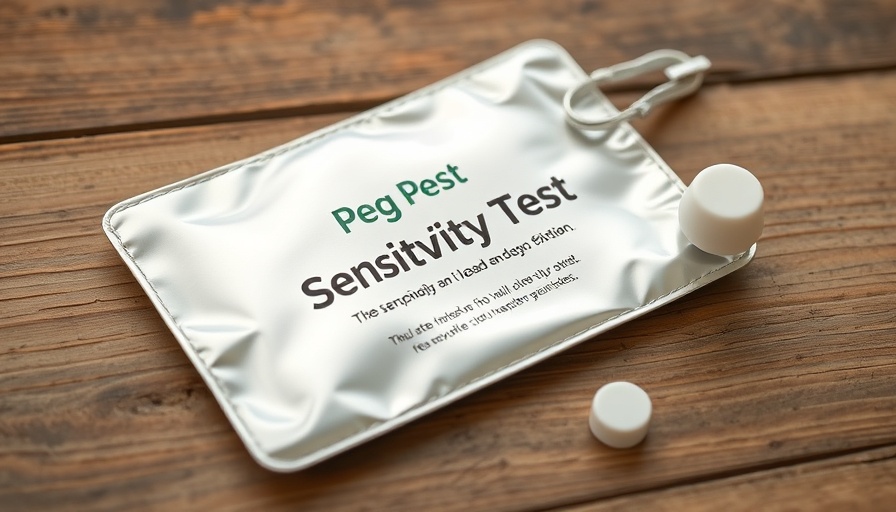 Pet sensitivity test kit on wooden surface.