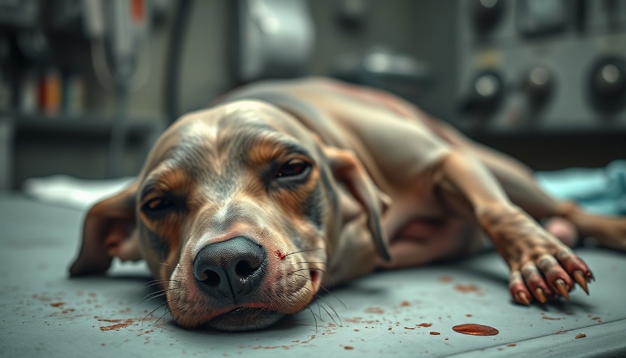 Pet neglect shown with injured animal in vet setting.