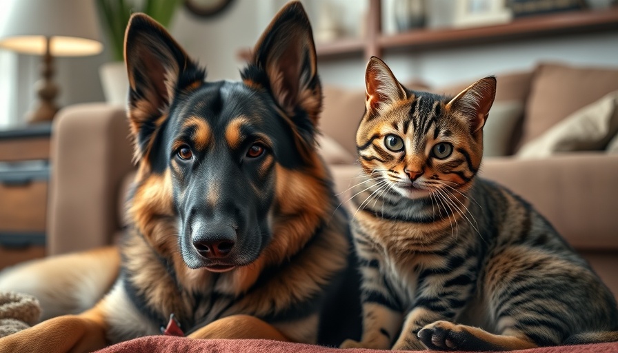 German Shepherd and tabby cat together in living room, Pets and Illegal Drugs