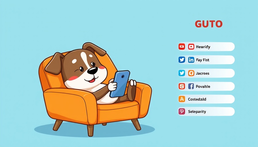 Cartoon dog with smartphone illustrating top dog articles for 2024.