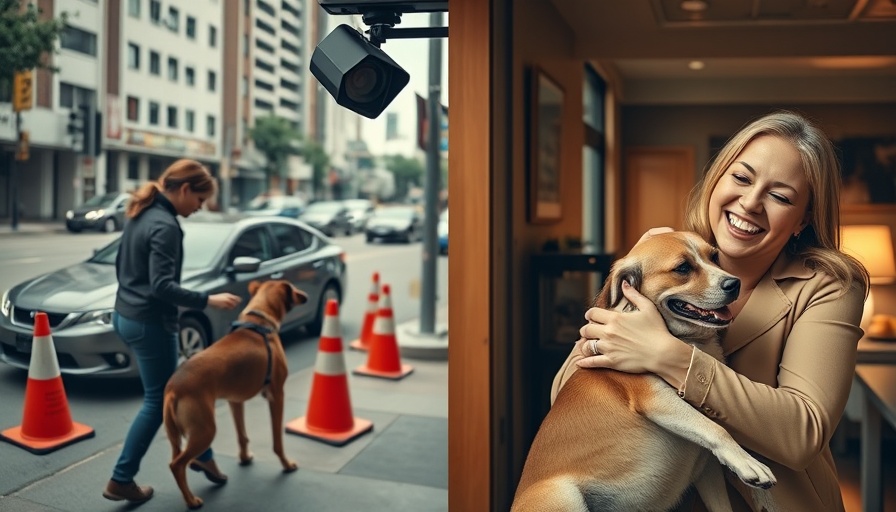 Abandoned dog near car and woman hugging it indoors.