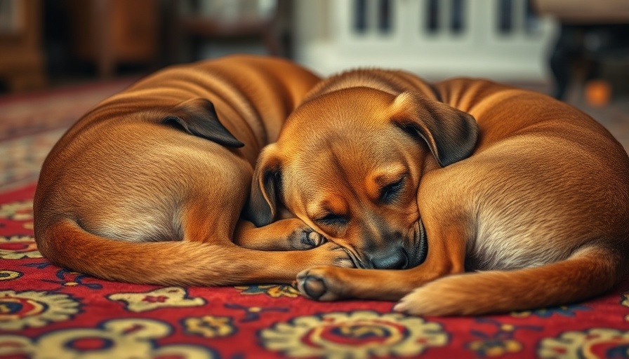 Two brown dogs sleeping on a colorful carpet reflecting on dog health issues.