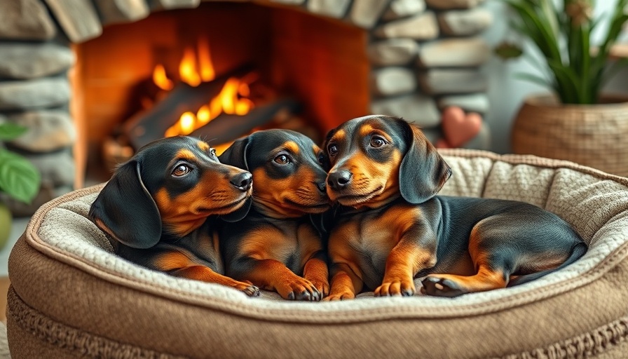 Dachshunds cuddling for Valentine's Day for Pets