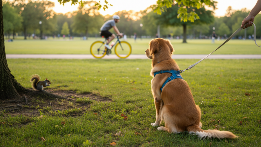 Dog behavior and leash training tips for manageable distractions in Sacramento.