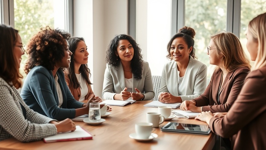 Women in leadership discuss mental health and wellness challenges with collaboration.