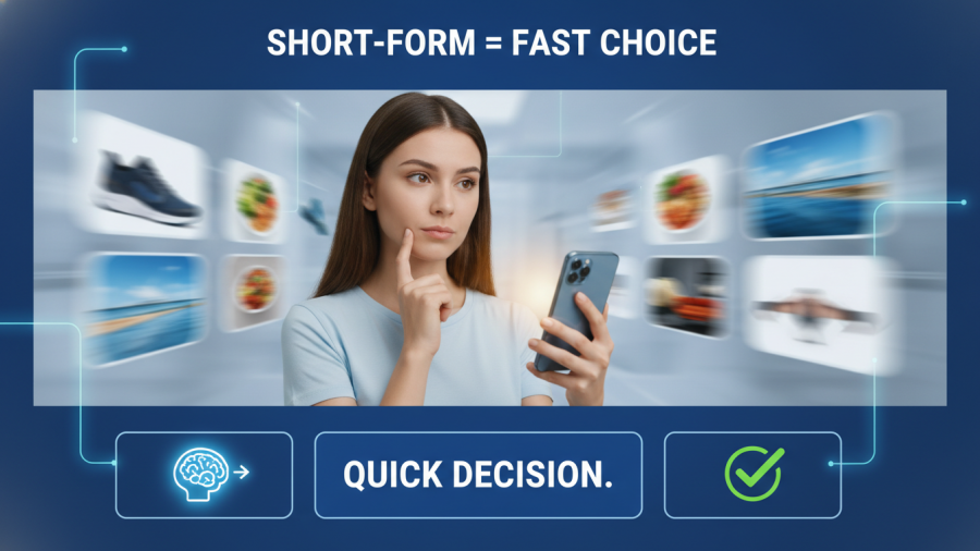 Short-form 9x16 video format engages audiences and influences decision-making.