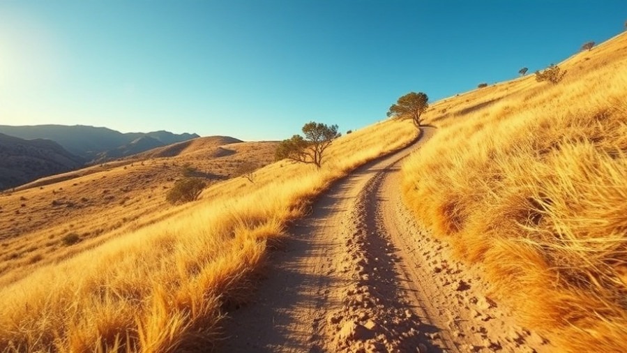 Brown's Ravine trail at Folsom Lake: sunlit dirt path over golden hills.