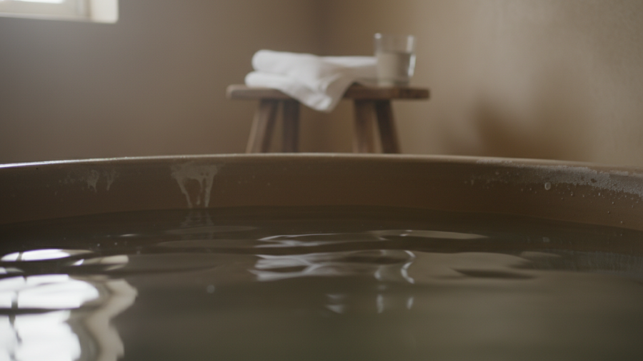 Private bathouse experience in Palo Alto, showcasing a tranquil soaking atmosphere.