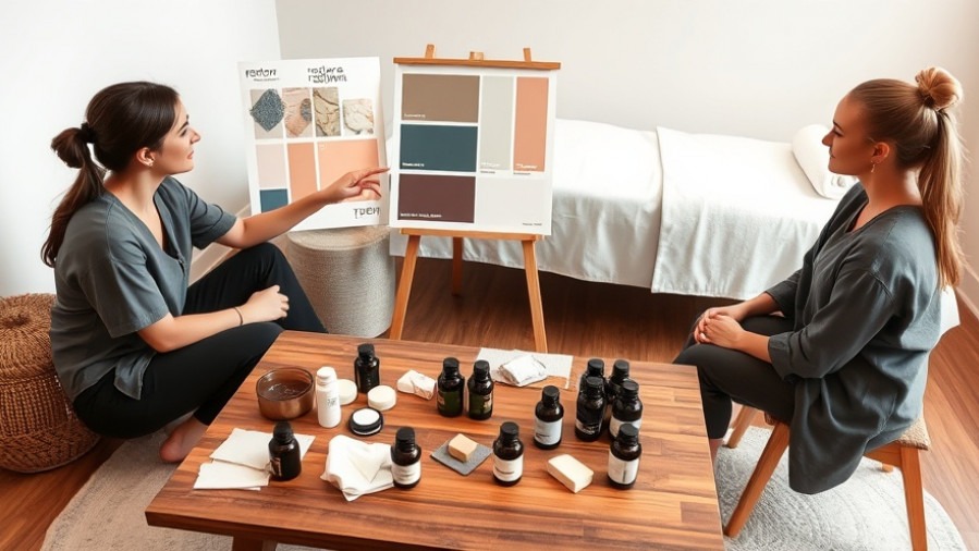 Spa professionals collaborate on a mood board, showcasing business validation and startup success.