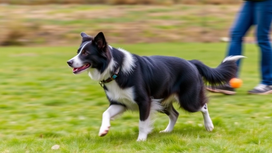 Energetic border collie training with positive reinforcement techniques outdoors.