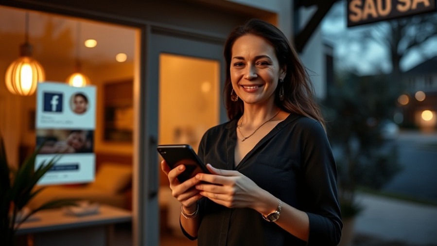 Spa owner reviewing bookings from Facebook advertising tips at her glowing spa.