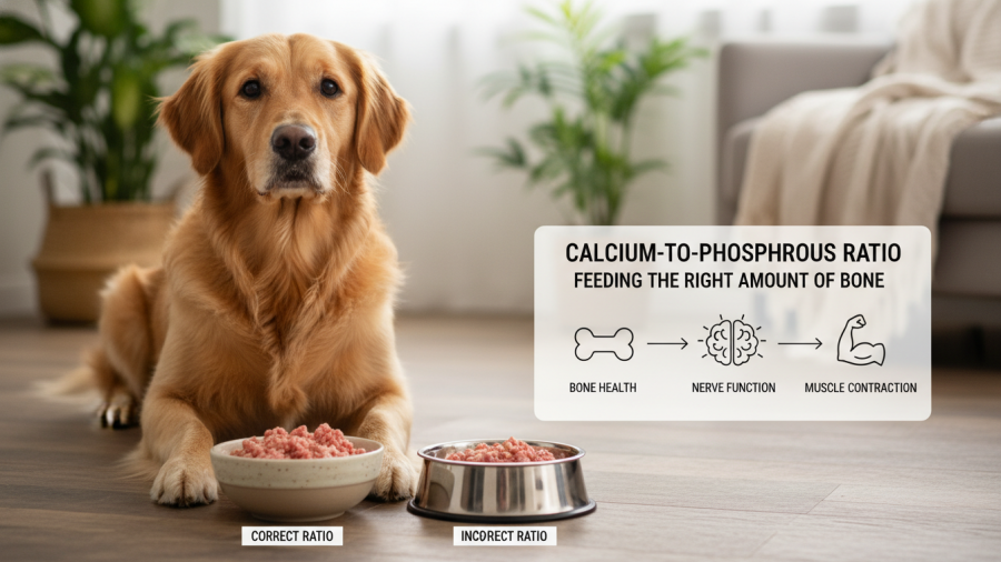 Healthy dog meals ensure proper calcium-phosphorus balance for optimal bone health.