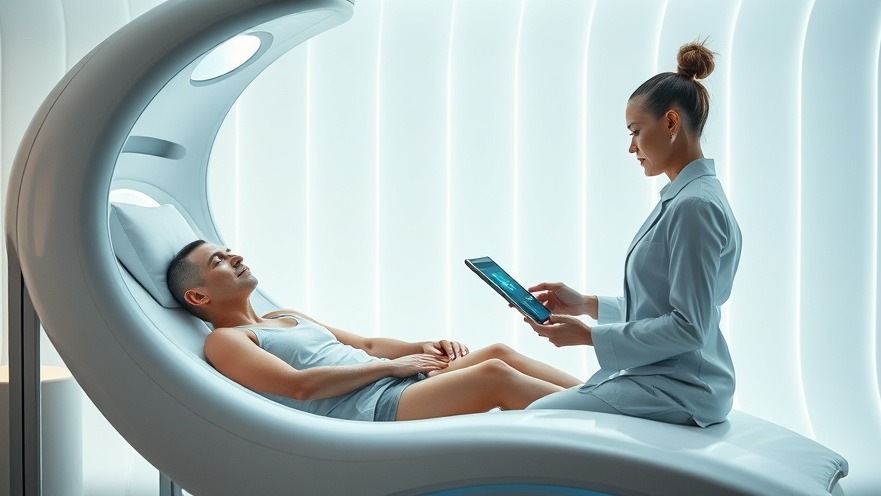 futuristic and innovative day spa setting, where the concept of biohacking is seamlessly integrated into the wellness experience.