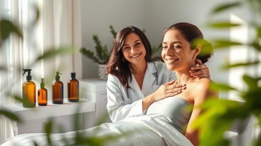 Esthetician training in a calming workspace, highlighting skin microbiome education.