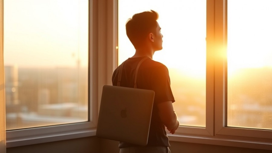 A person with a laptop near a window symbolizes technology integration in marketing for 2026.