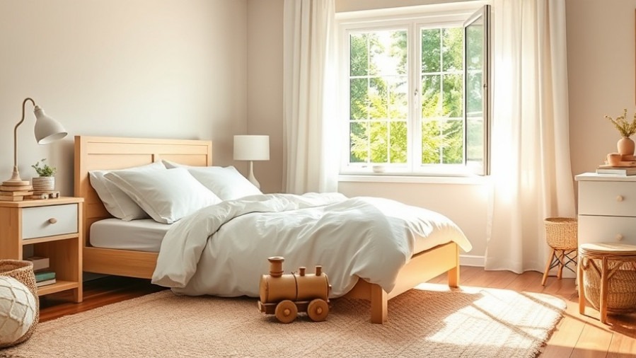 Cozy child's bedroom with organic cotton bedding and eco-friendly décor.