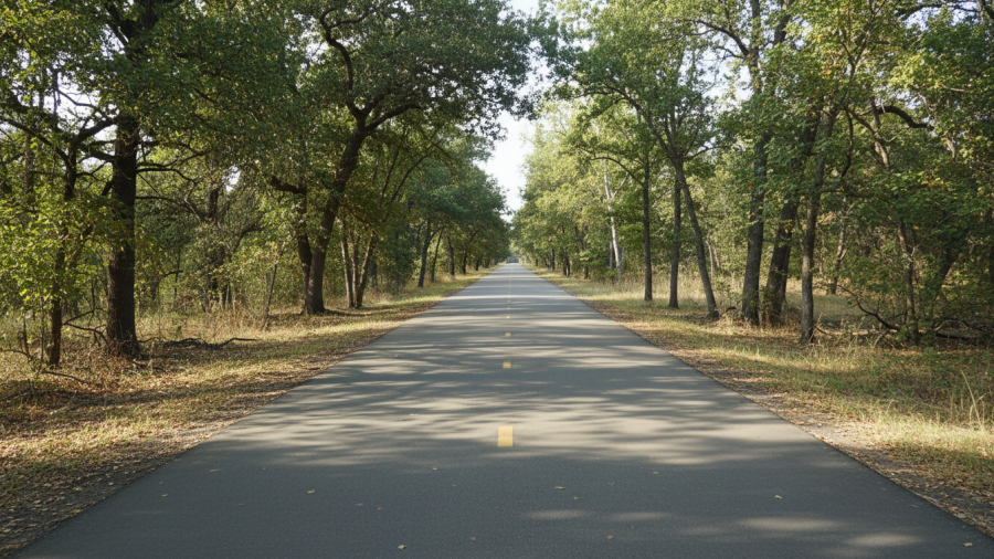 Clear view of the American River Parkway trail, showcasing its openness and natural beauty.