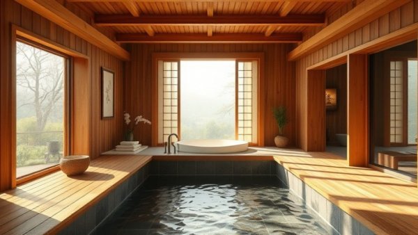 Luxurious spa bathroom at Nobu Ryokan Malibu Longevity Retreats
