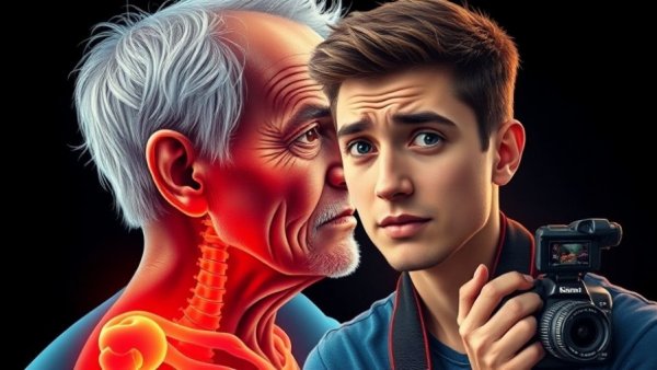 Health illustration showing joints, movements predict longevity.