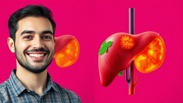 Healthy vs unhealthy liver comparison graphic, informative, colorful.