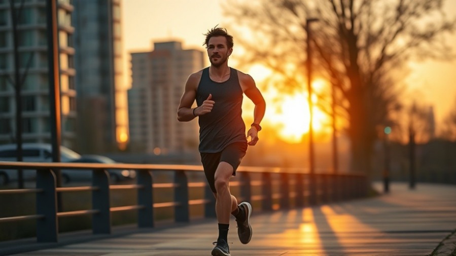 Runner jogging at sunset, exploring outdoor fitness tips amidst Sacramento air quality.
