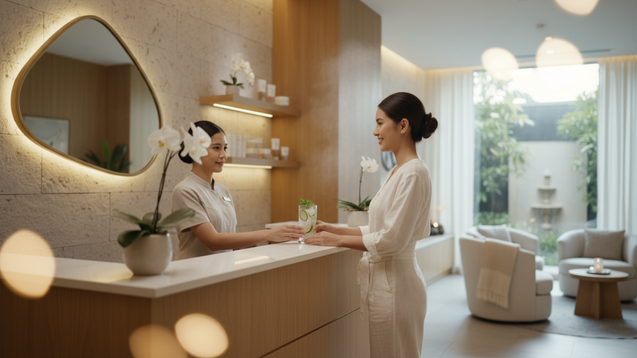  spa client journey emphasizing emotional experience for repeat bookings.