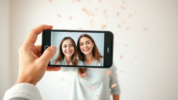 Woman filmed on phone with confetti for TikTok algorithm strategies 2026.