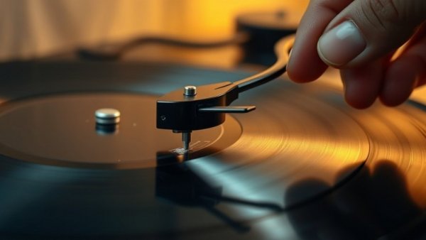 Close-up of vinyl record playing with stylus, symbolizing Sacramento vinyl resurgence.