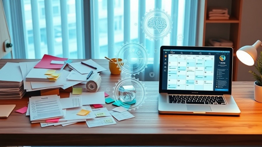 Automate spa tasks with AI tools, showing organized desk vs. chaos.