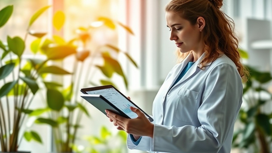 Environmental scientist analyzing data in a sustainable lab for community engagement.