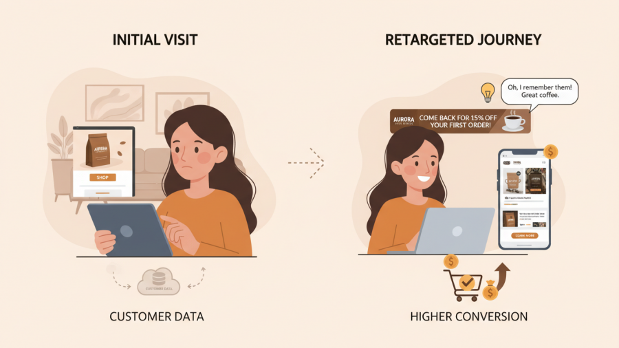 Benefits of retargeting for spas: small brands vs large brands in marketing.