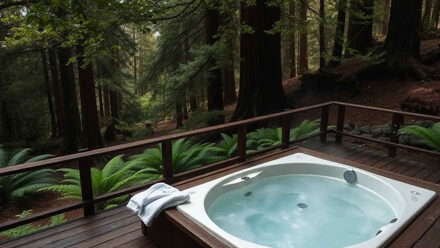 Relax in Sycamore's hillside mineral tub, nestled among redwoods and wild ferns.