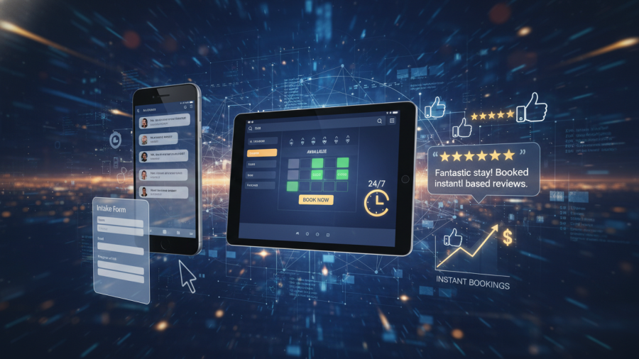 Online booking systems streamline guest communication and instant reviews.