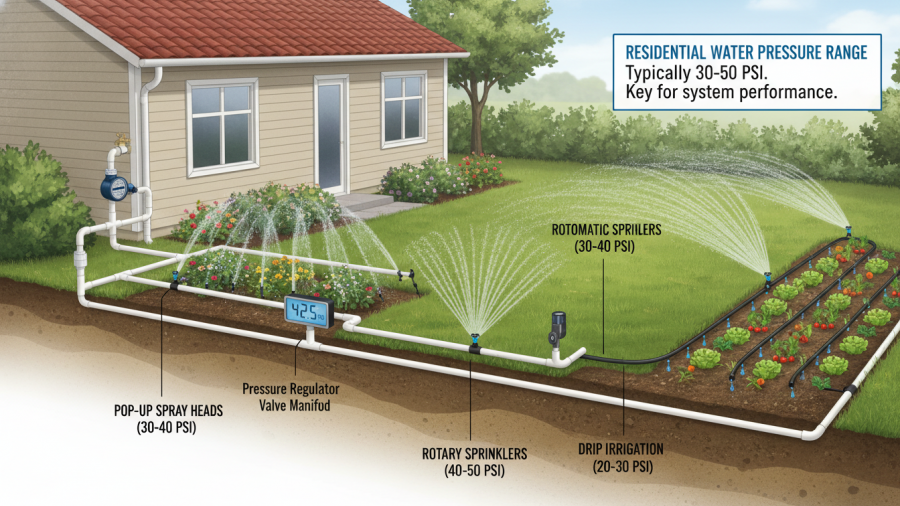 Understanding water pressure for smart gardening watering tips in Sacramento.