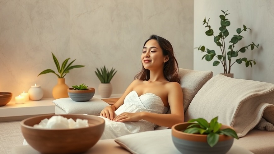 Luxurious eco-friendly pedicure lounge with Himalayan salt stone foot massage in serene pastel colors.