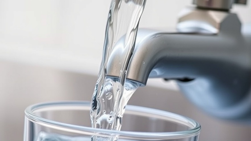 Close-up of water faucet pouring into glass, highlighting fluoride debate and public health achievements.