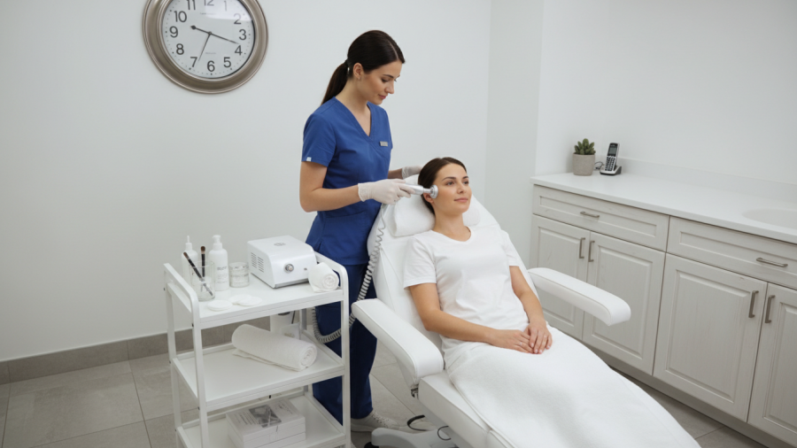 Quick rejuvenation therapies in a holistic health spa treatment room.