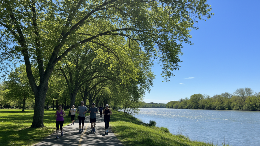 Clear Sacramento day encourages outdoor fitness; fresh air boosts health amidst pollution.