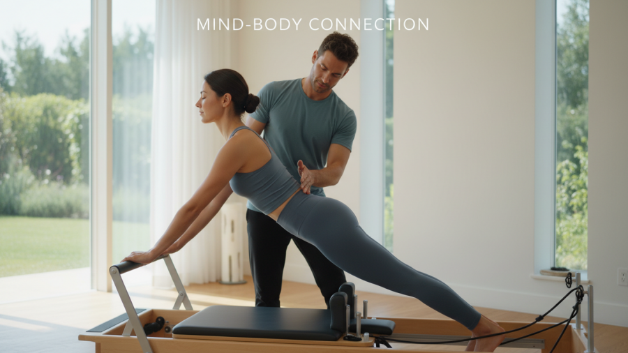 Enhance core control and injury prevention through mindful Pilates and strength training.
