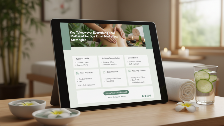 Key takeaways for effective spa email marketing strategies.