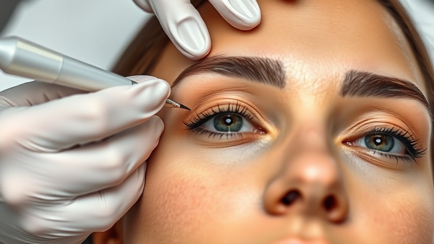 Serene woman enjoying specialized spa services with precise eyebrow microblading.