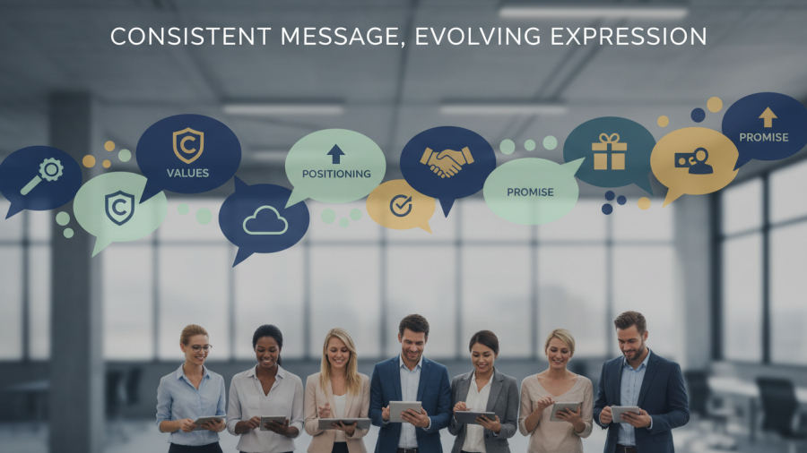 AI-driven discovery highlights authentic brand consistency without sounding robotic.